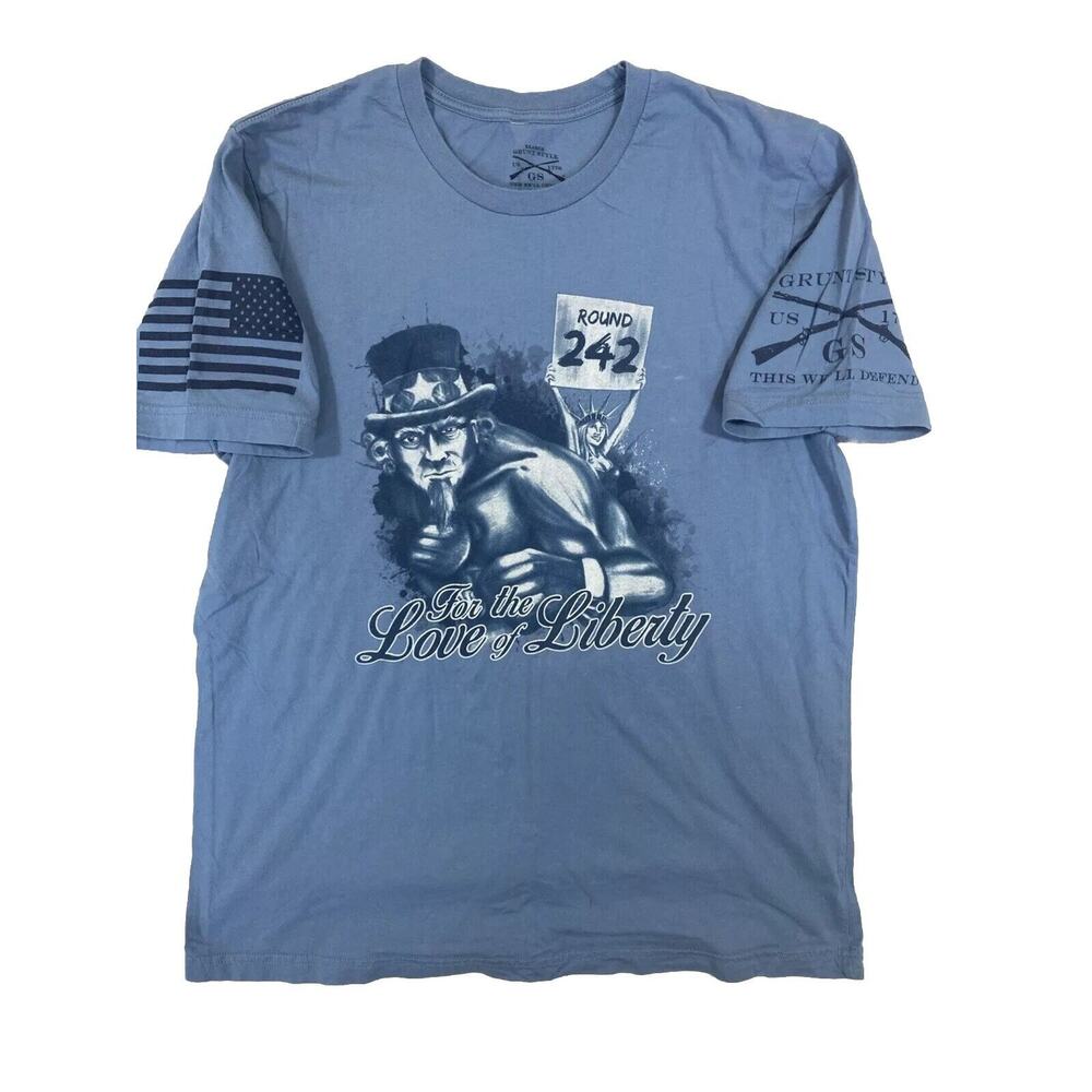 Grunt Style Shirt Mens Extra Large Blue Americana USA Flag Patriotic Tee